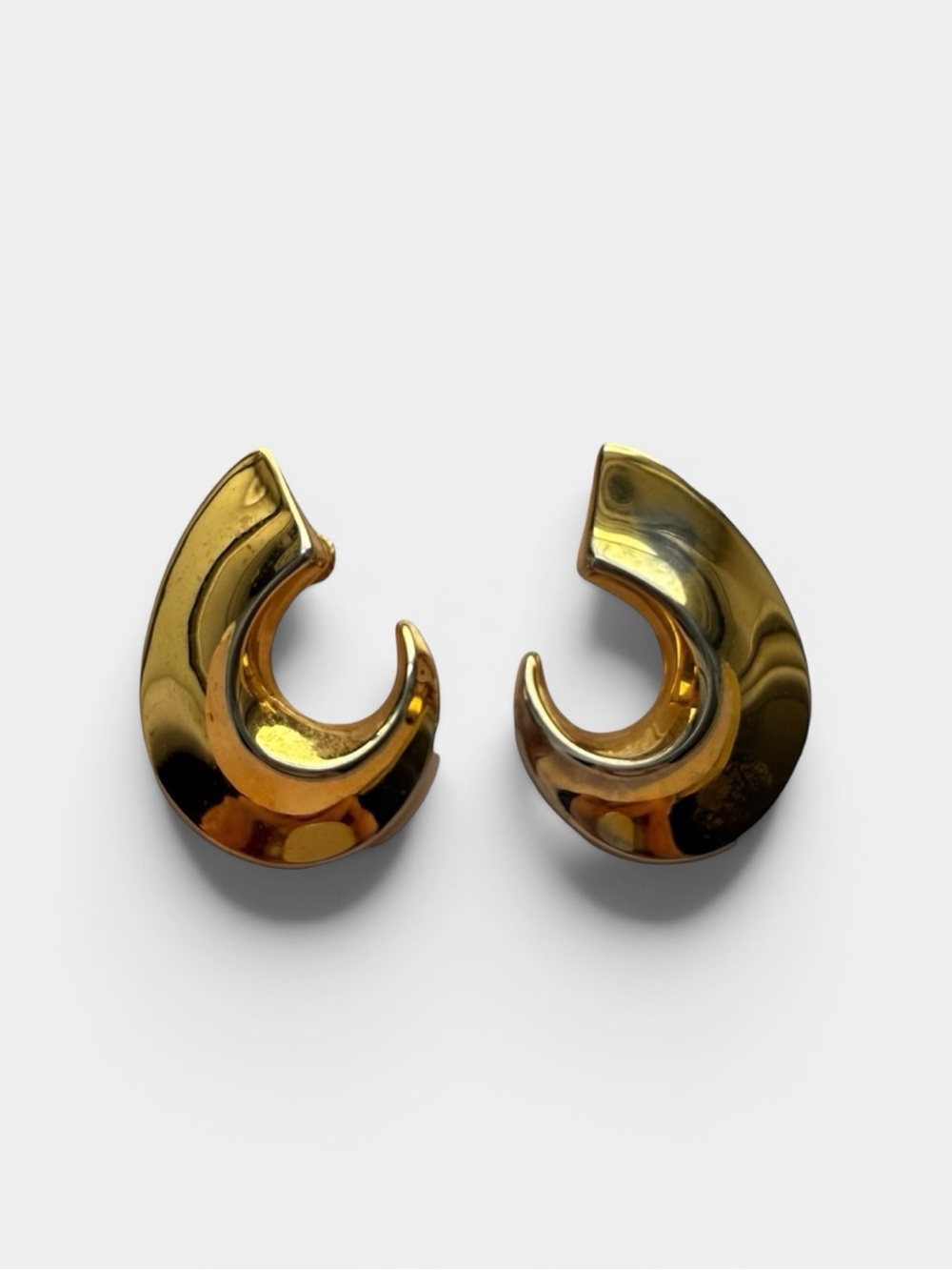 Napier Vintage Gold Crescent Clip-On Screw Back Earrings